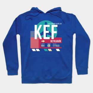 Reykjavik, Iceland (KEF) Airport Code Baggage Tag E Hoodie